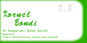 kornel bondi business card